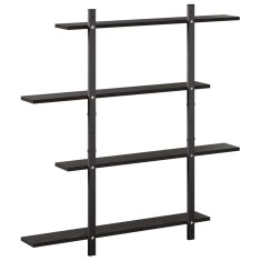 Vidaxl Stenska polica Črni hrast 100 x 13,5 x 101 cm Iverna plošča