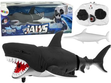 slomart LEAN TOYS Daljinsko vodeni morski pes, črn, R/C s funkcijo škropljenja vode