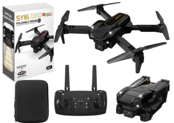 slomart LEAN TOYS Dron s kamero 4K, SY16, črn, s pokrovom