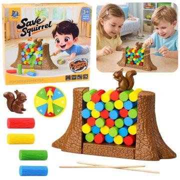 slomart LEAN TOYS Družabna igra Spoprijatelji se z veverico, z vrtljivo ploščo