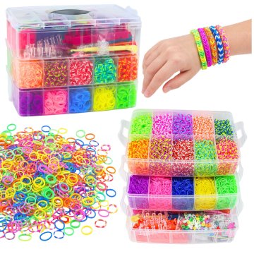 slomart LEAN TOYS Kreativni komplet za izdelavo zapestnic, 15000 el., kovček