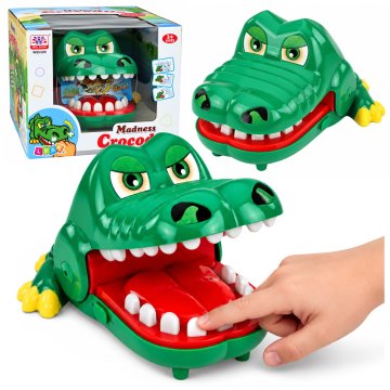 slomart LEAN TOYS Šašavi krokodil - Zabavna igra ugriza z lučmi in zvoki