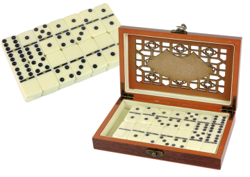 slomart LEAN TOYS Domino - Klasična družabna igra s 28 lesenimi ploščicami