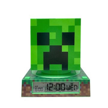 slomart Nočna svetilka 3D z budilko Minecraft