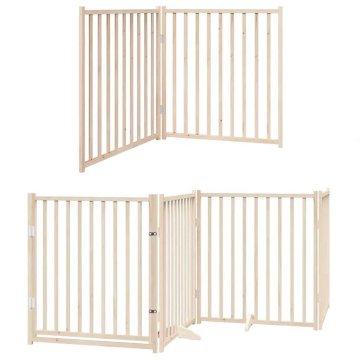 Vidaxl Ograda za pse z vrati zložljiva 12 panelov 960 cm topolovina
