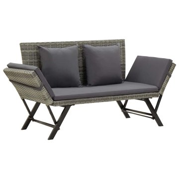 Vidaxl Vrtna klop z blazinami 176 cm poli ratan
