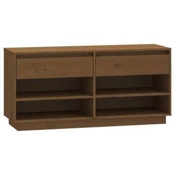 Vidaxl Omarica za čevlje 110x34x52 cm trdna borovina