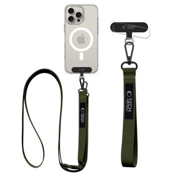 Tech-protect Set curea telefon Tech-Protect C65 pentru crossbody și încheietură - măsliniu