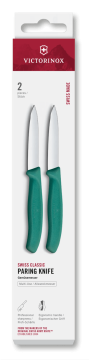 Victorinox Swiss Classic komplet dveh nožev za lupljenje in obrezovanje, 8 cm, zelena