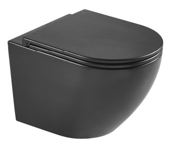 Armal Wc školjka viseča SIRIUS RIMLESS ČRNA MAT z desko soft close