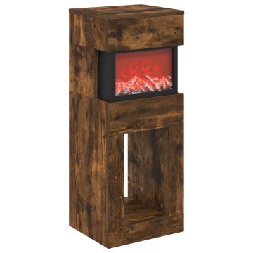Vidaxl Električni kamin Dimljen hrast 35 x 30 x 86 cm Inženirski les