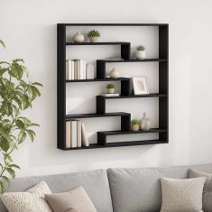 Vidaxl Stenska polica Črni hrast 103 x 17 x 102 cm Inženirski les