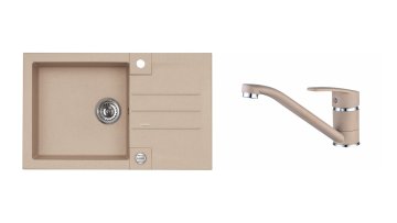 Alveus Komplet Alveus Rock 130 G55 bež + armatura Nina 55