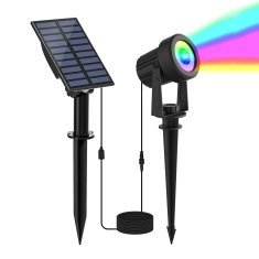 KJB Solarni vrtni reflektorji RGB z ločenim panelom, IP65, 1 svetilka