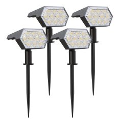 KJB Solarni vrtni reflektor 92 LED, hladna bela svetloba, 4 kosi