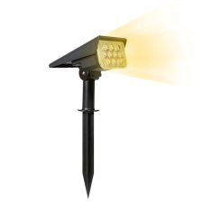 KJB Solarni vrtni reflektor, topla bela svetloba, IP65