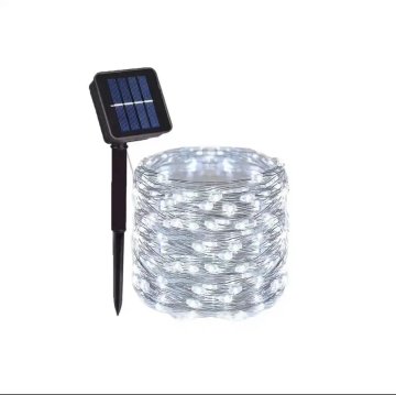 KJB Solarna svetlobna veriga 22 m, 200 LED, bela svetloba, 1 kos