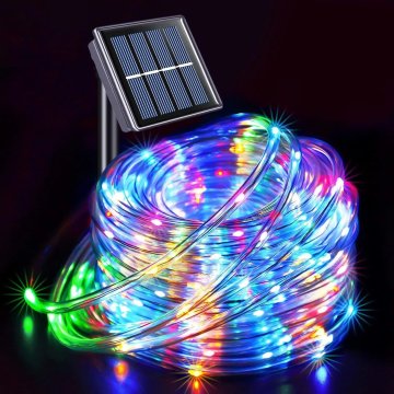 KJB Solarna svetlobna cev 22 m, 200 LED, večbarvna svetloba, IP65