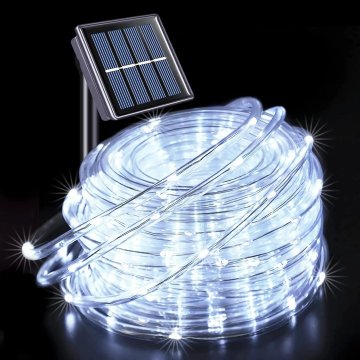 KJB Solarna svetlobna cev 22 m, 200 LED, bela svetloba, IP65