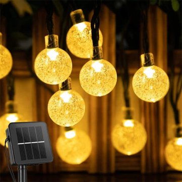 KJB Solarna veriga z okroglimi lučkami 11 m, 60 LED, rumena svetloba