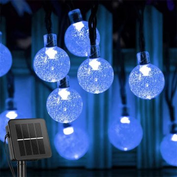 KJB Solarna veriga z okroglimi lučkami 5 m, 20 LED, modra svetloba
