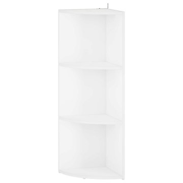 Vidaxl Kotna polica 3 ravni 41,5 x 41,5 x 107,5 cm Inženirski les Bela