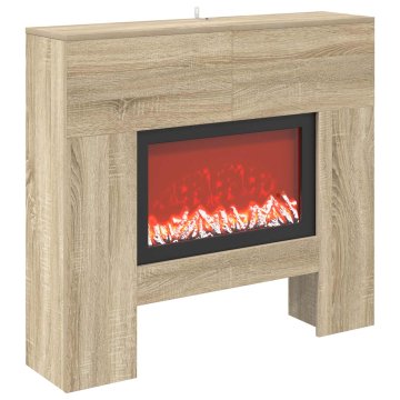 Vidaxl Električni kamin Sonoma 100 x 24,5 x 90 cm Inženirski les