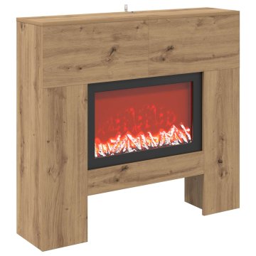 Vidaxl Električni kamin Artisan hrast 100 x 24,5 x 90 cm