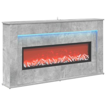 Vidaxl Kamin z LED-trakom Beton 130 x 20 x 69,5 cm Inženirski les