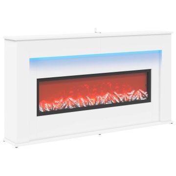 Vidaxl Kamin z LED-trakom Bela 130 x 20 x 69,5 cm Inženirski les
