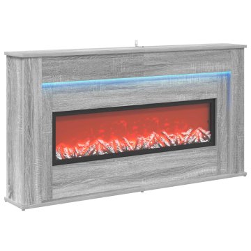 Vidaxl Kamin z LED-trakom Siva Sonoma 130 x 20 x 69,5 cm