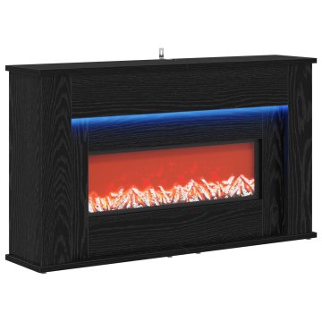 Vidaxl Kamin z LED-trakom Črni hrast 92 x 20 x 54 cm Inženirski les