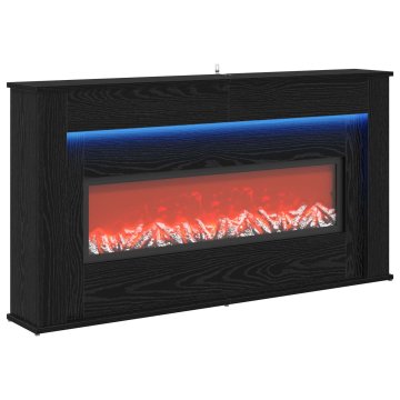 Vidaxl Kamin z LED-trakom Črni hrast 130 x 20 x 69,5 cm Inženirski les