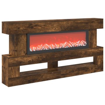 Vidaxl Električni kamin Dimljen hrast 150 x 21 x 77 cm Inženirski les