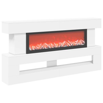 Vidaxl Električni kamin Bela 150 x 21 x 77 cm Inženirski les