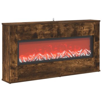 Vidaxl Električni kamin Dimljen hrast 114 x 18 x 58,5 cm