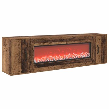 Vidaxl Električni kamin Star les 155 x 30 x 44 cm Inženirski les