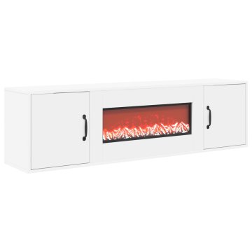 Vidaxl Električni kamin Bela 140,5 x 30 x 39 cm Inženirski les