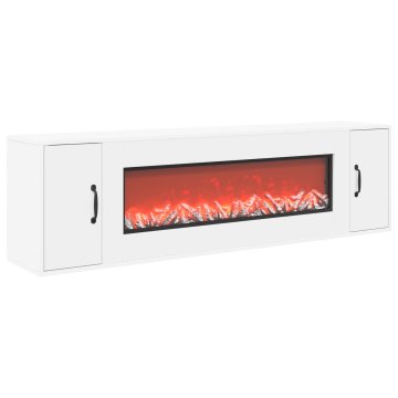 Vidaxl Električni kamin Bela 155 x 30 x 44 cm Inženirski les