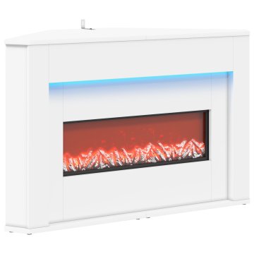 Vidaxl Kamin z LED-trakom Bela 95 x 42,5 x 60 cm Inženirski les