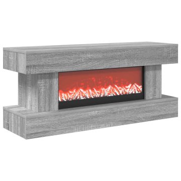 Vidaxl Električni kamin Siva Sonoma 100 x 30 x 44 cm Inženirski les