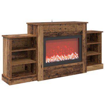 Vidaxl Električni kamin Star les 140 x 30 x 67 cm Inženirski les