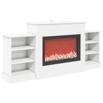 Vidaxl Električni kamin Bela 140 x 30 x 67 cm Inženirski les