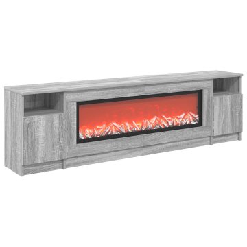 Vidaxl Električni kamin Siva Sonoma 165 x 28,5 x 47 cm Inženirski les