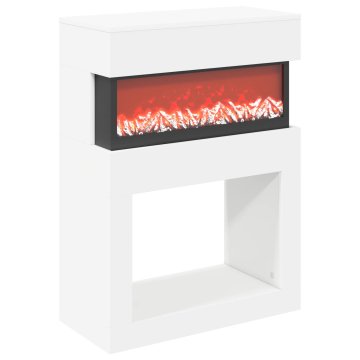 Vidaxl Električni kamin Bela 64 x 30 x 87 cm Inženirski les