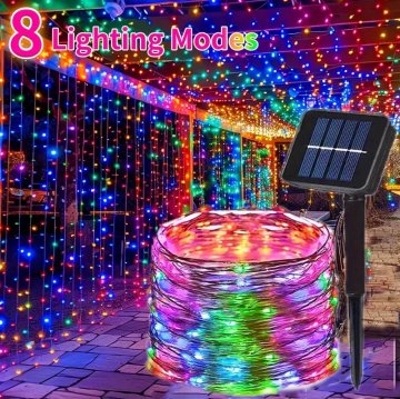 KJB Solarna LED svetlobna veriga 7 m, 50 LED, večbarvna svetloba