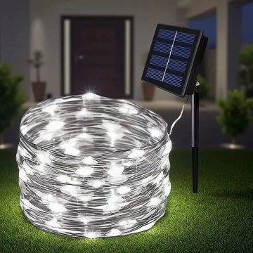 KJB Solarna LED svetlobna veriga 7 m, 50 LED, bela svetloba