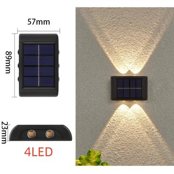 KJB Solarna stenska svetilka gor/dol, 4 LED, topla bela svetloba, 1 kos