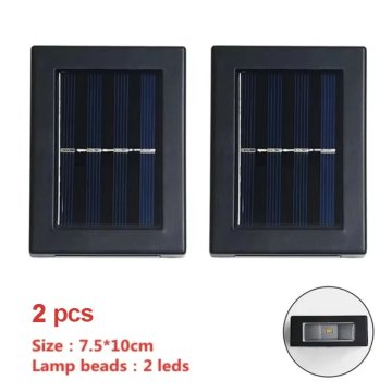 KJB Solarna stenska svetilka gor/dol, 2 LED, bela svetloba, 2 kosa