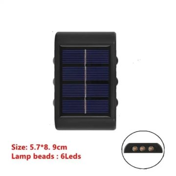 KJB Solarna stenska svetilka gor/dol, 6 LED, topla bela svetloba, 1 kos